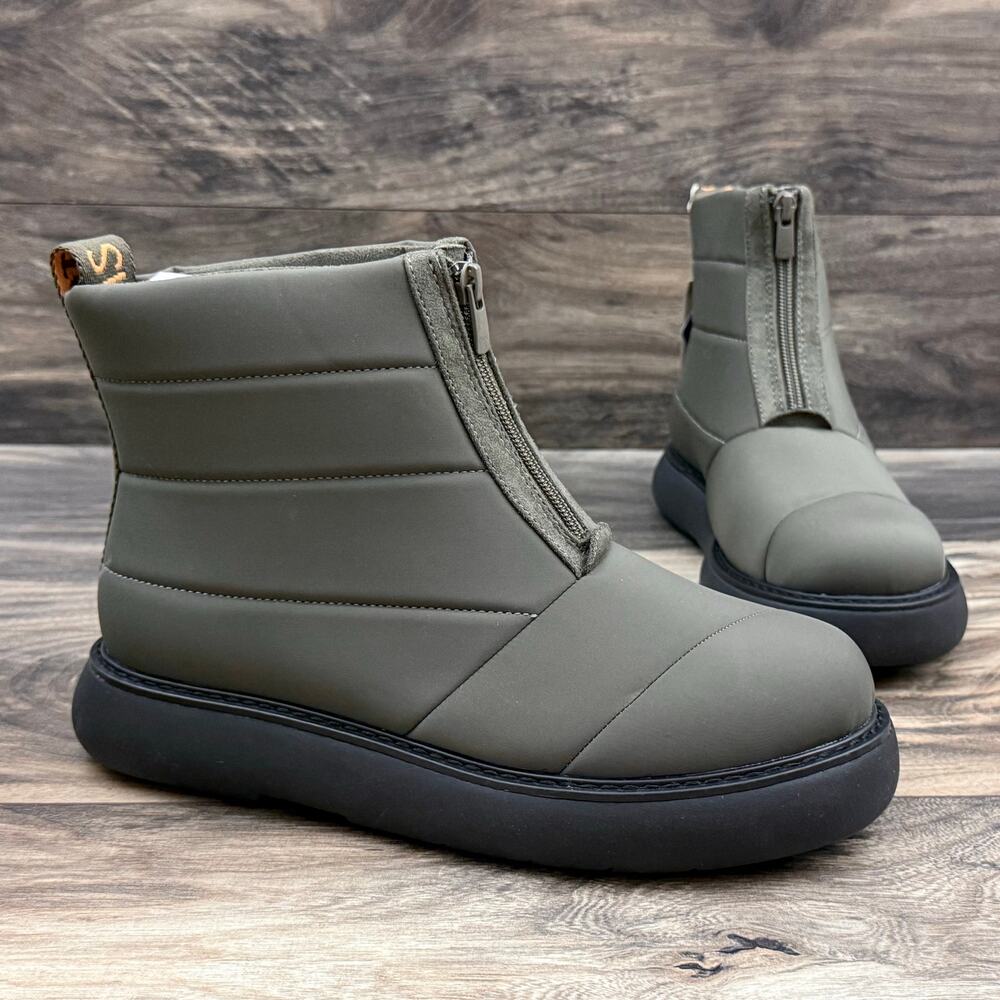 NIB TOMS 9 Alpargata Mallow Puffer Tarmac Olive Repreve Ankle Boots Bootie - Picture 6 of 11